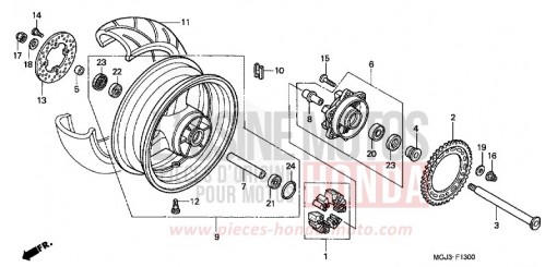 ROUE ARRIERE CBR900RR2 de 2002